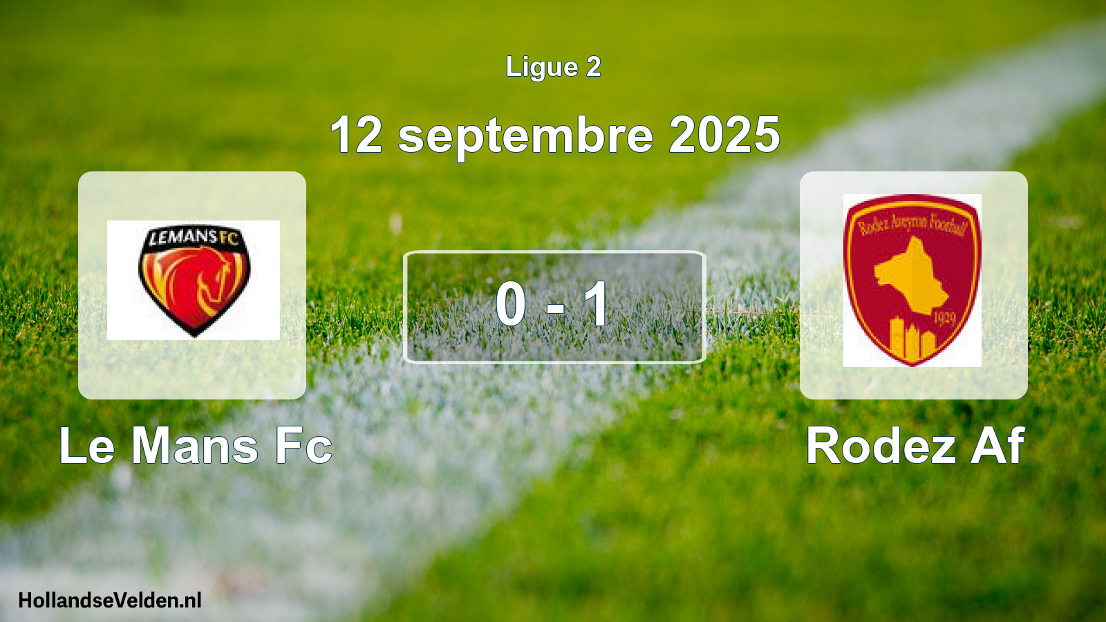 Gespeelde wedstrijd: Le Mans Fc - Rodez Af 0 - 1 (12 septembre 2025)