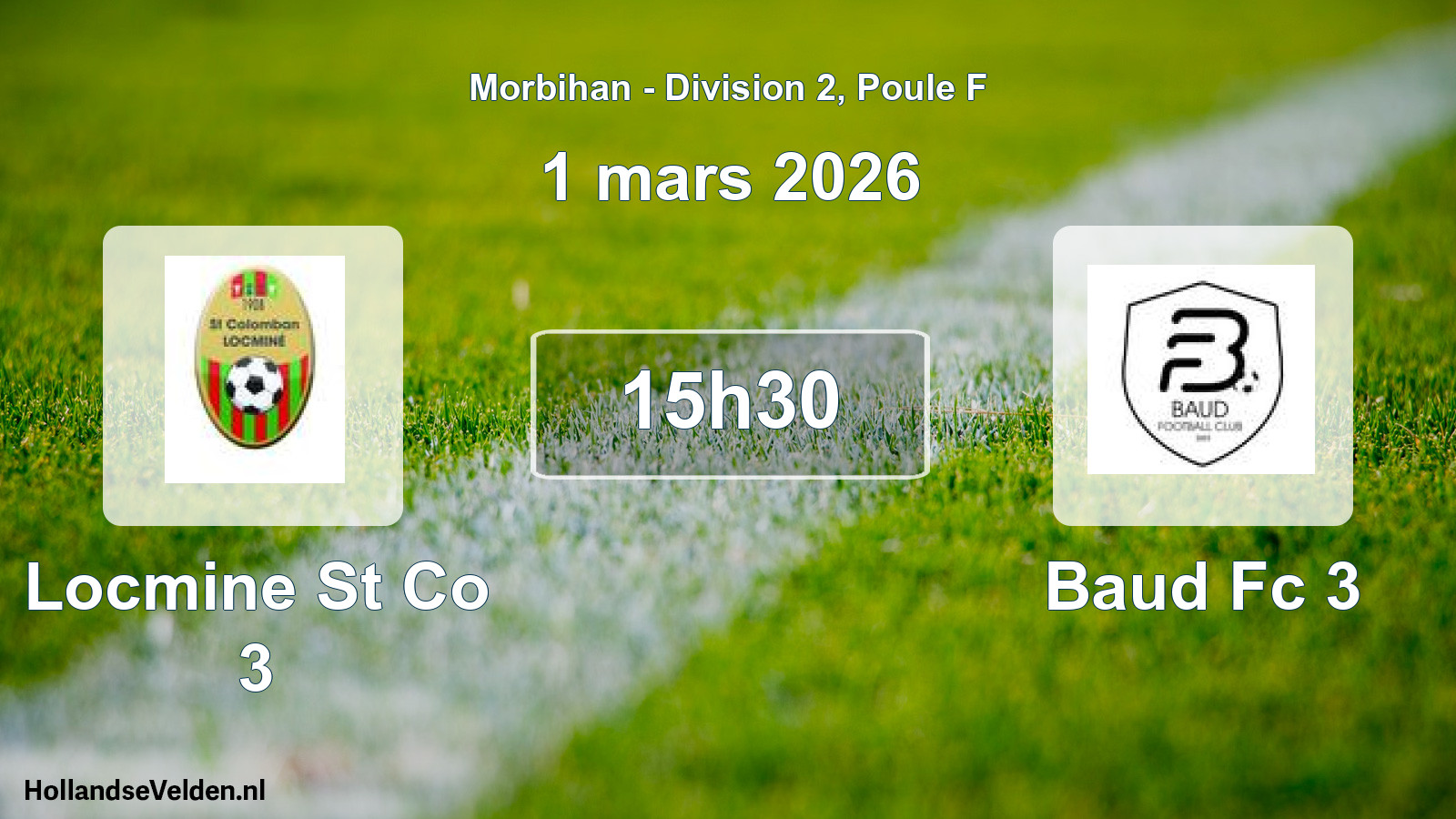 Geplande wedstrijd: Locmine St Co 3 - Baud Fc 3 (1 mars 2026)