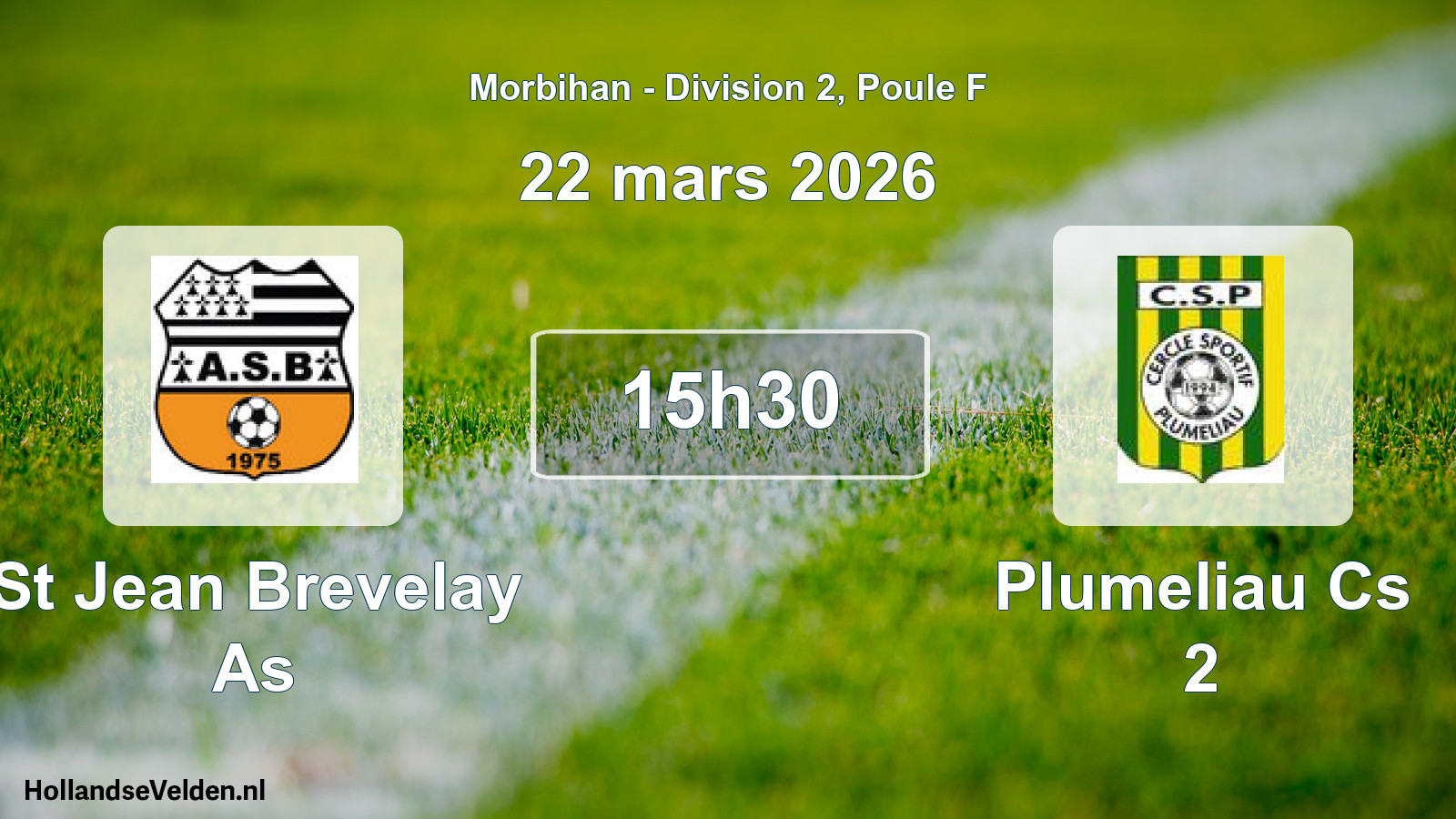 Scheduled Match: St Jean Brevelay As - Plumeliau Cs 2 (22 March 2026)