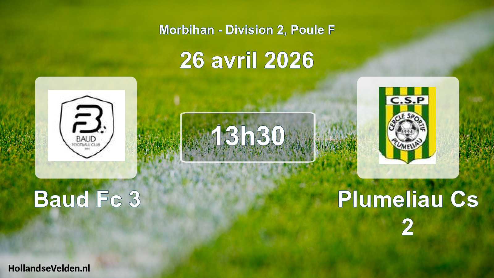 Geplande wedstrijd: Baud Fc 3 - Plumeliau Cs 2 (26 april 2026)
