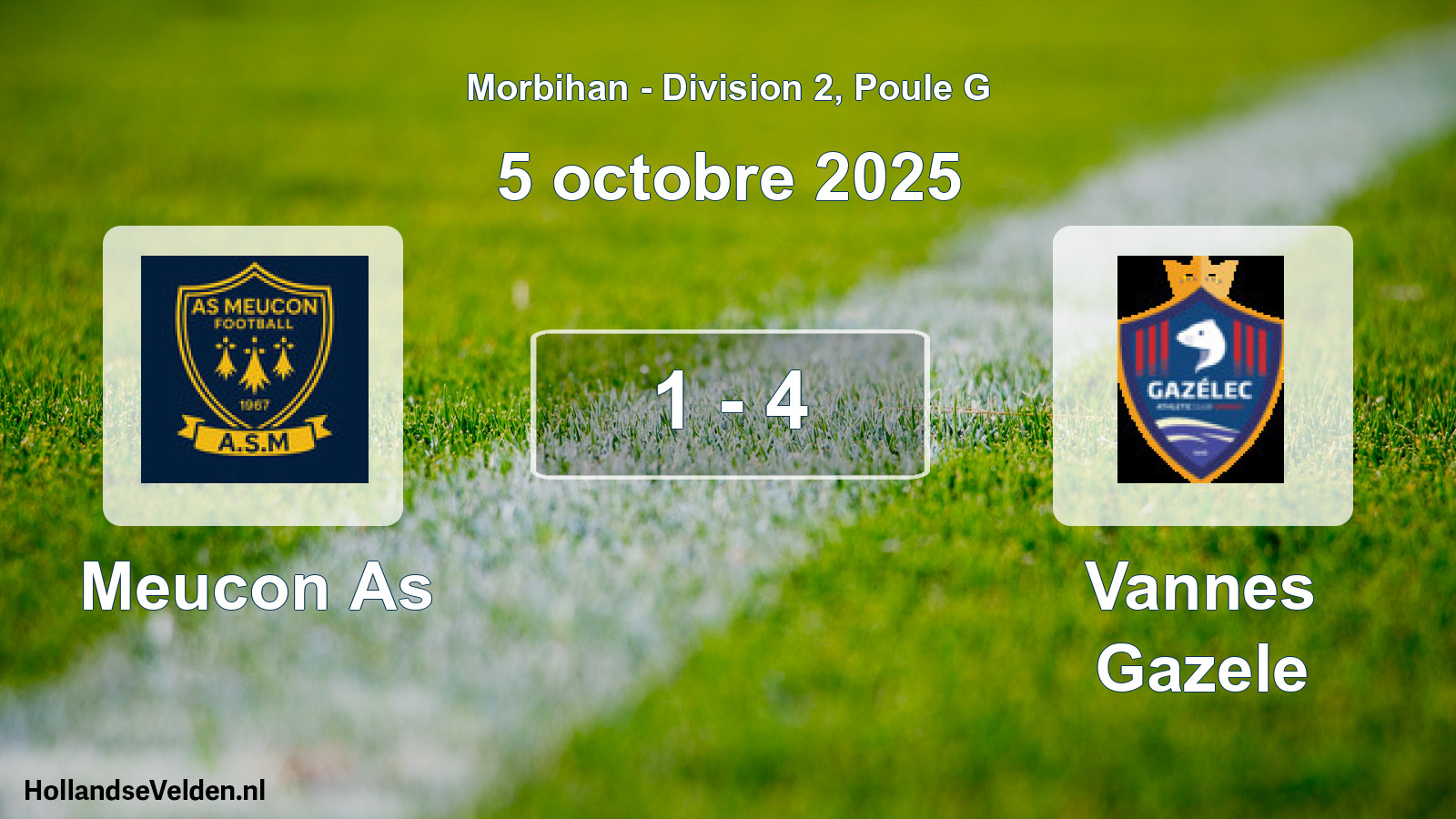 Total number of matches played: Meucon As - Vannes Gazele 1 - 4 (5 October 2025)