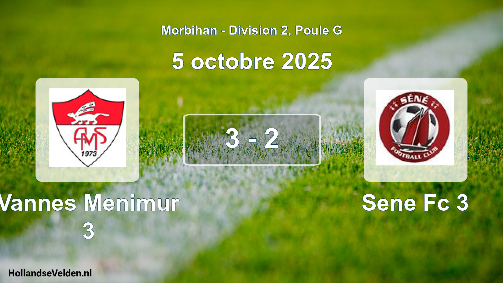 Gespeelde wedstrijd: Vannes Menimur 3 - Sene Fc 3 3 - 2 (5 octobre 2025)