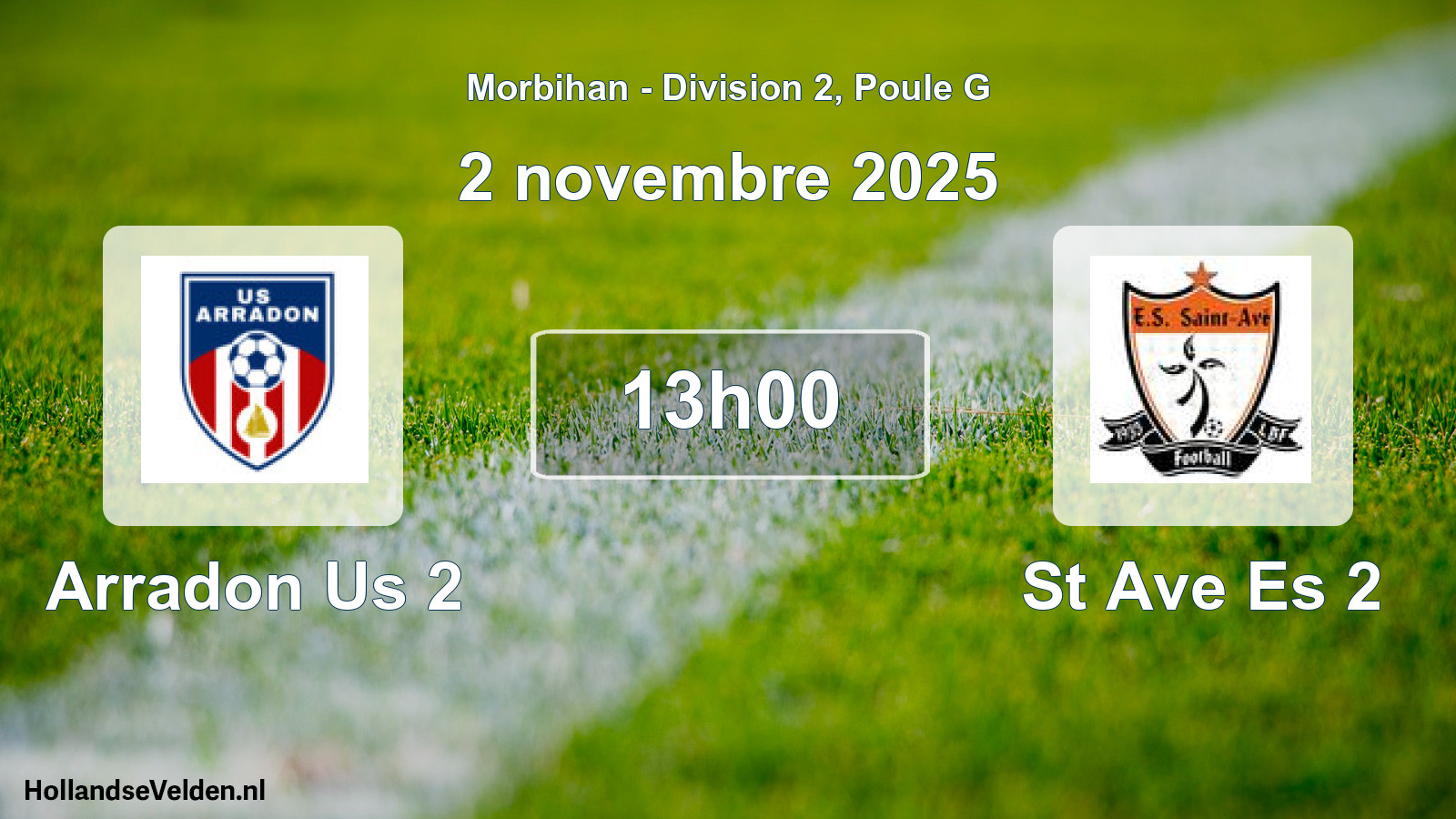 Geplande wedstrijd: Arradon Us 2 - St Ave Es 2 (2 novembre 2025)