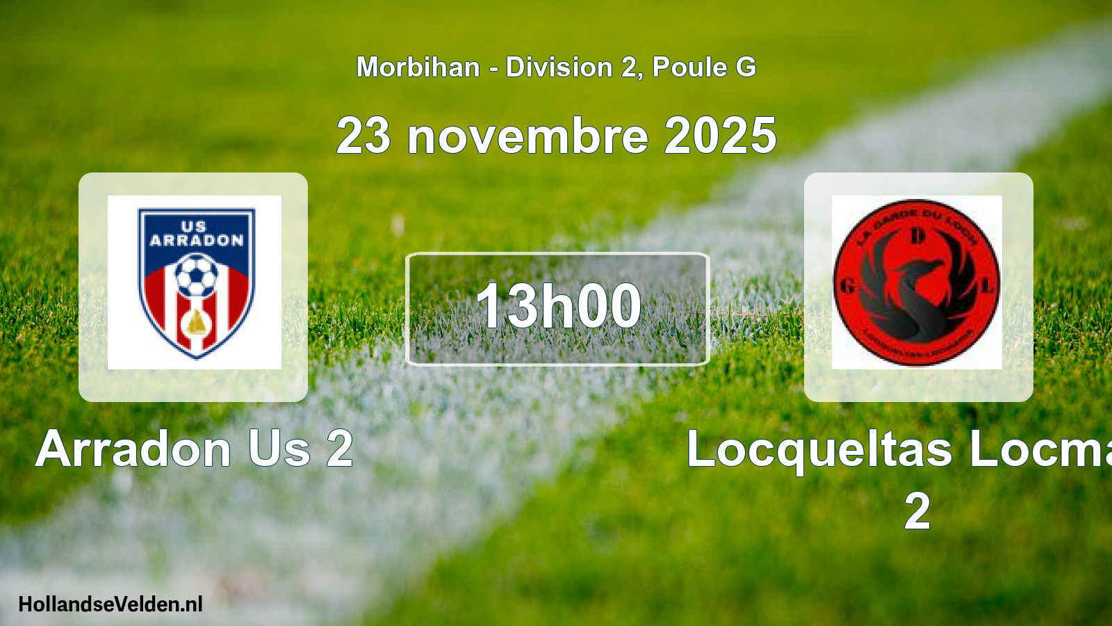 Scheduled Match: Arradon Us 2 - Locqueltas Locmar 2 (23 November 2025)