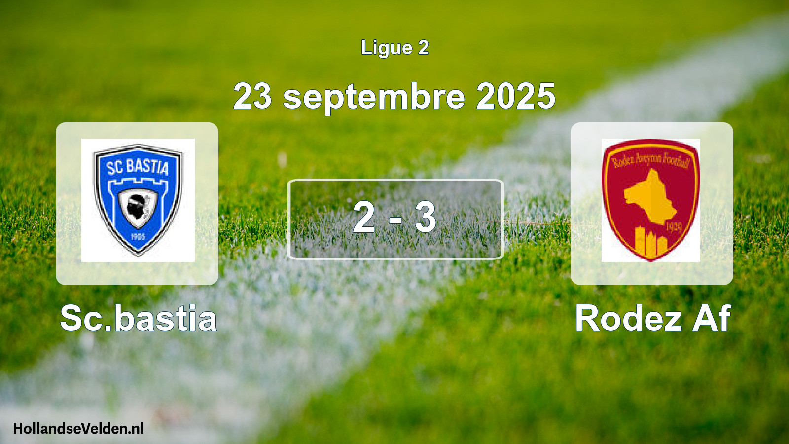 Total number of matches played: Sc.bastia - Rodez Af 2 - 3 (23 September 2025)