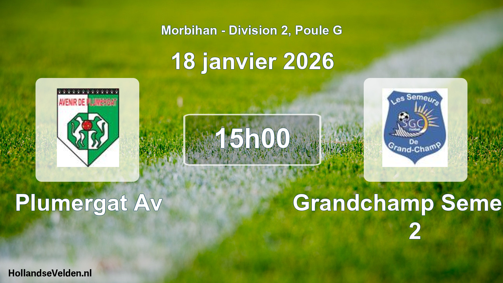 Scheduled Match: Plumergat Av - Grandchamp Semeurs 2 (18 January 2026)