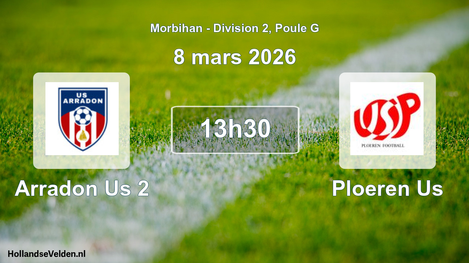 Geplande wedstrijd: Arradon Us 2 - Ploeren Us (8 mars 2026)