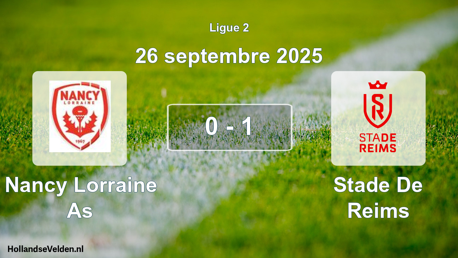 Total number of matches played: Nancy Lorraine As - Stade De Reims 0 - 1 (26 September 2025)