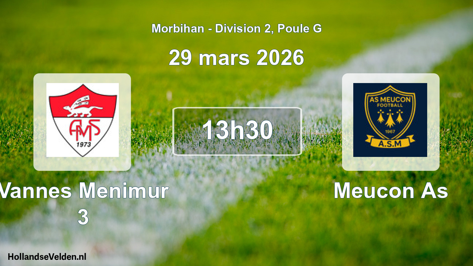 Geplande wedstrijd: Vannes Menimur 3 - Meucon As (29 mars 2026)