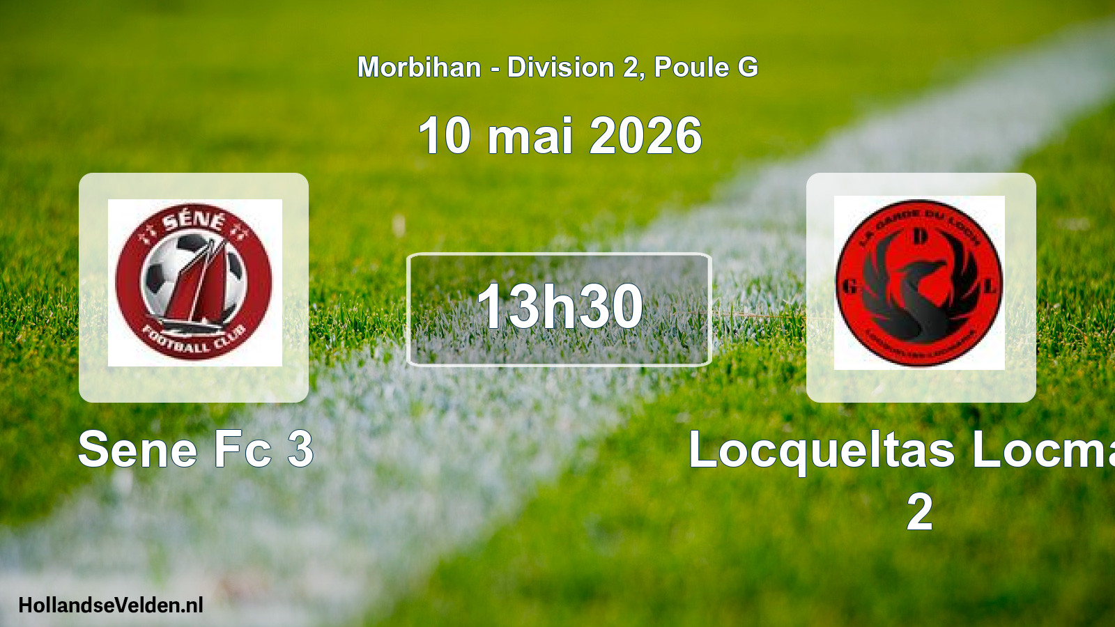 Geplande wedstrijd: Sene Fc 3 - Locqueltas Locmar 2 (10 mai 2026)