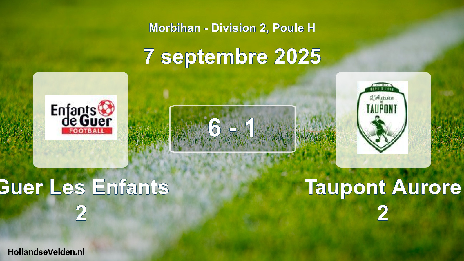Total number of matches played: Guer Les Enfants 2 - Taupont Aurore 2 6 - 1 (7 September 2025)