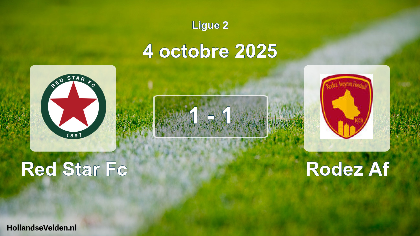 Gespeelde wedstrijd: Red Star Fc - Rodez Af 1 - 1 (4 octobre 2025)