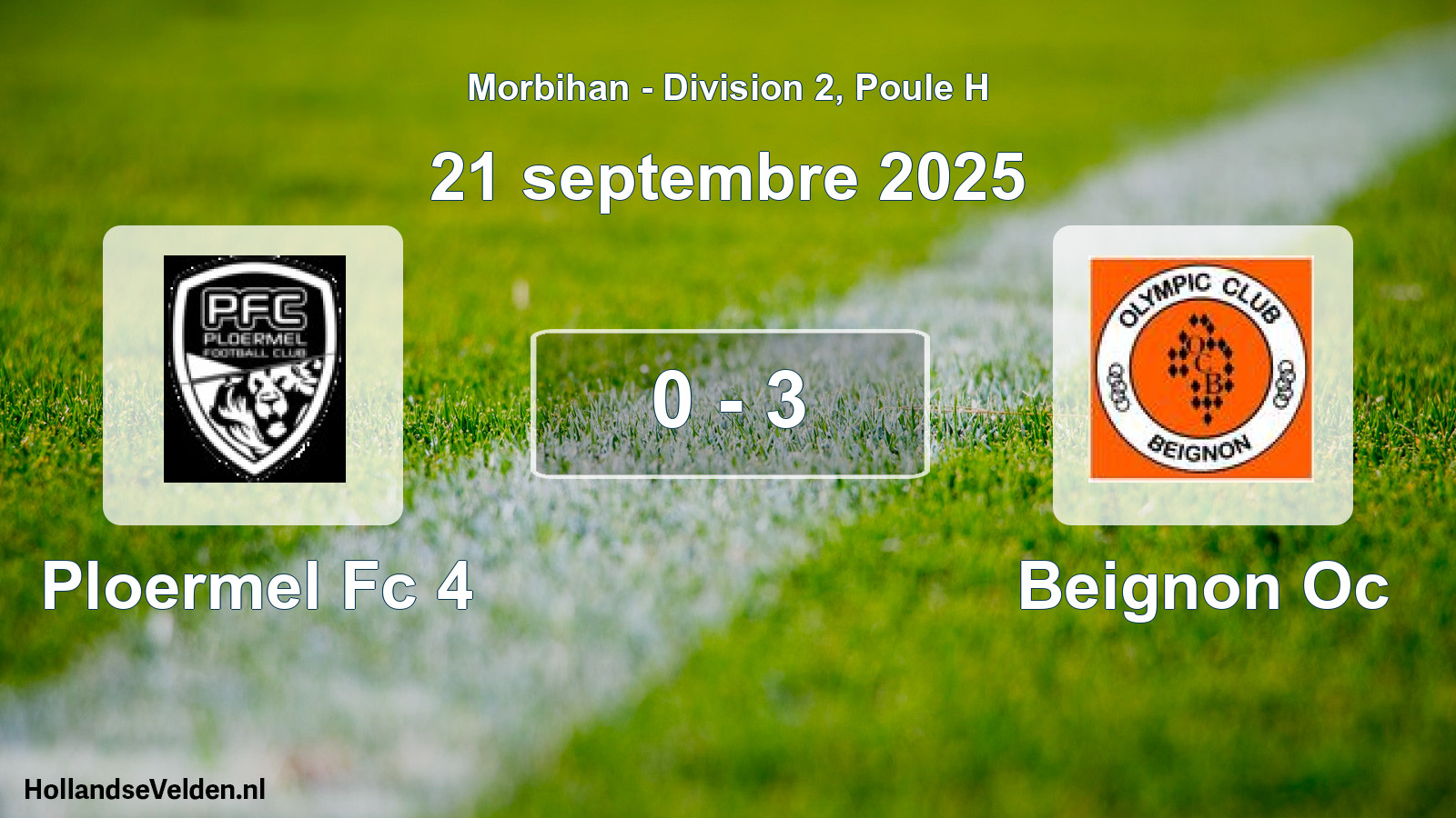 Gespeelde wedstrijd: Ploermel Fc 4 - Beignon Oc 0 - 3 (21 septembre 2025)