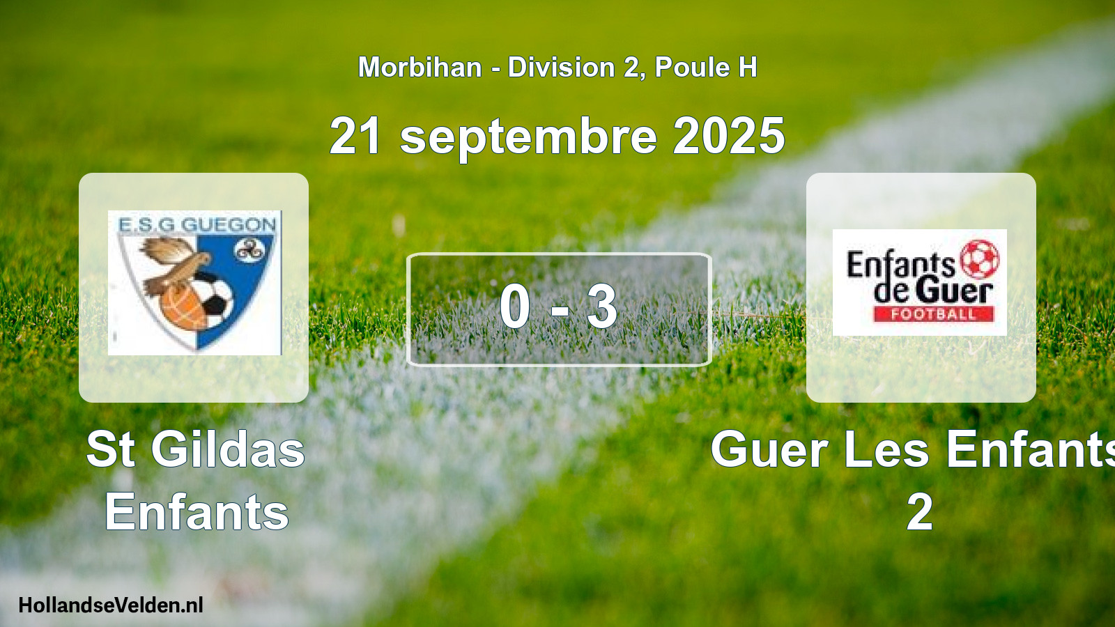 Gespeelde wedstrijd: St Gildas Enfants - Guer Les Enfants 2 0 - 3 (21 septembre 2025)