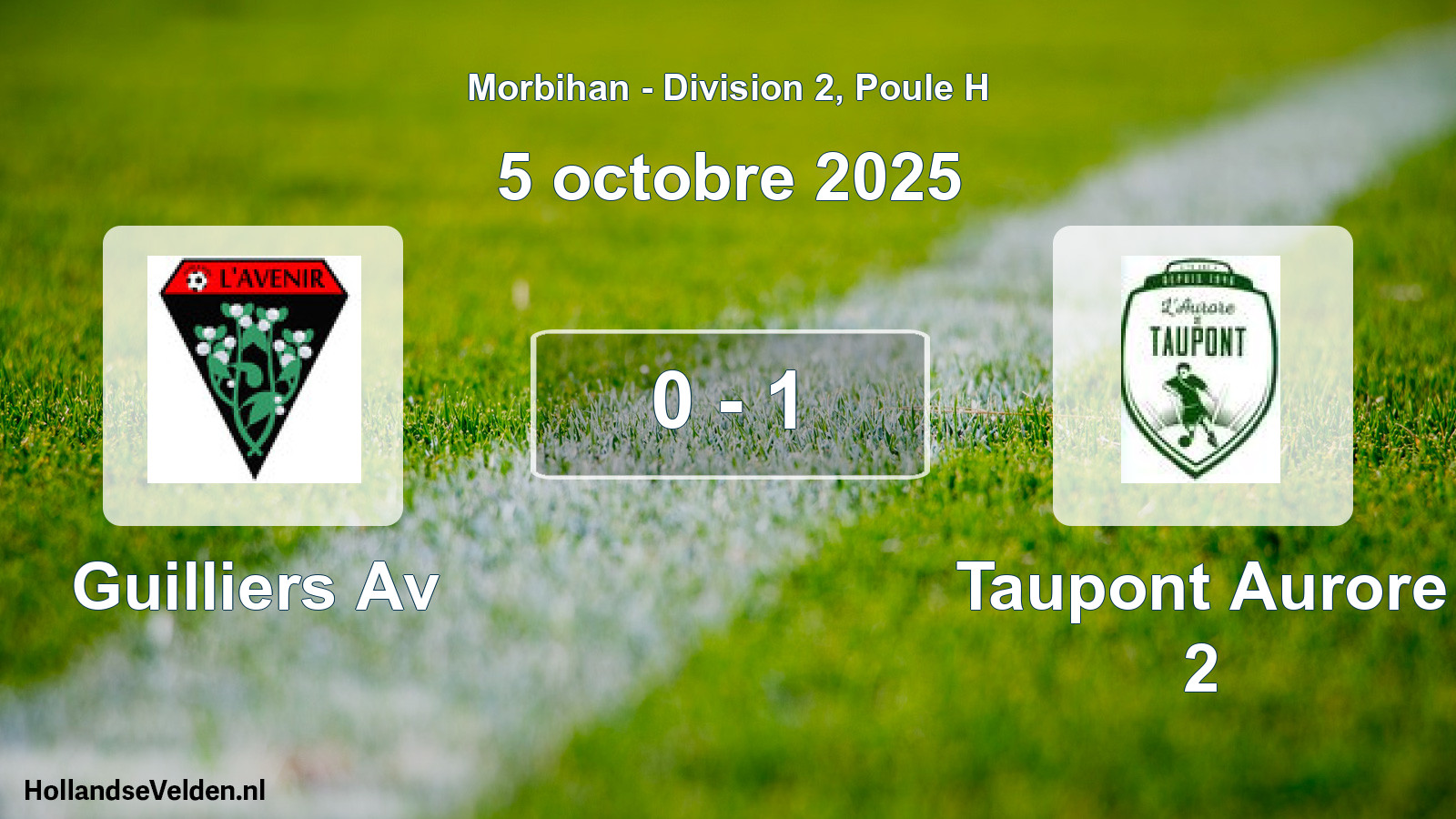 Gespeelde wedstrijd: Guilliers Av - Taupont Aurore 2 0 - 1 (5 octobre 2025)