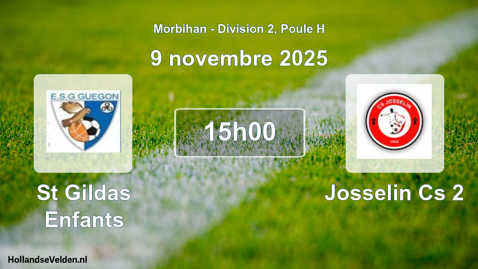 Geplande wedstrijd: St Gildas Enfants - Josselin Cs 2 (9 november 2025)