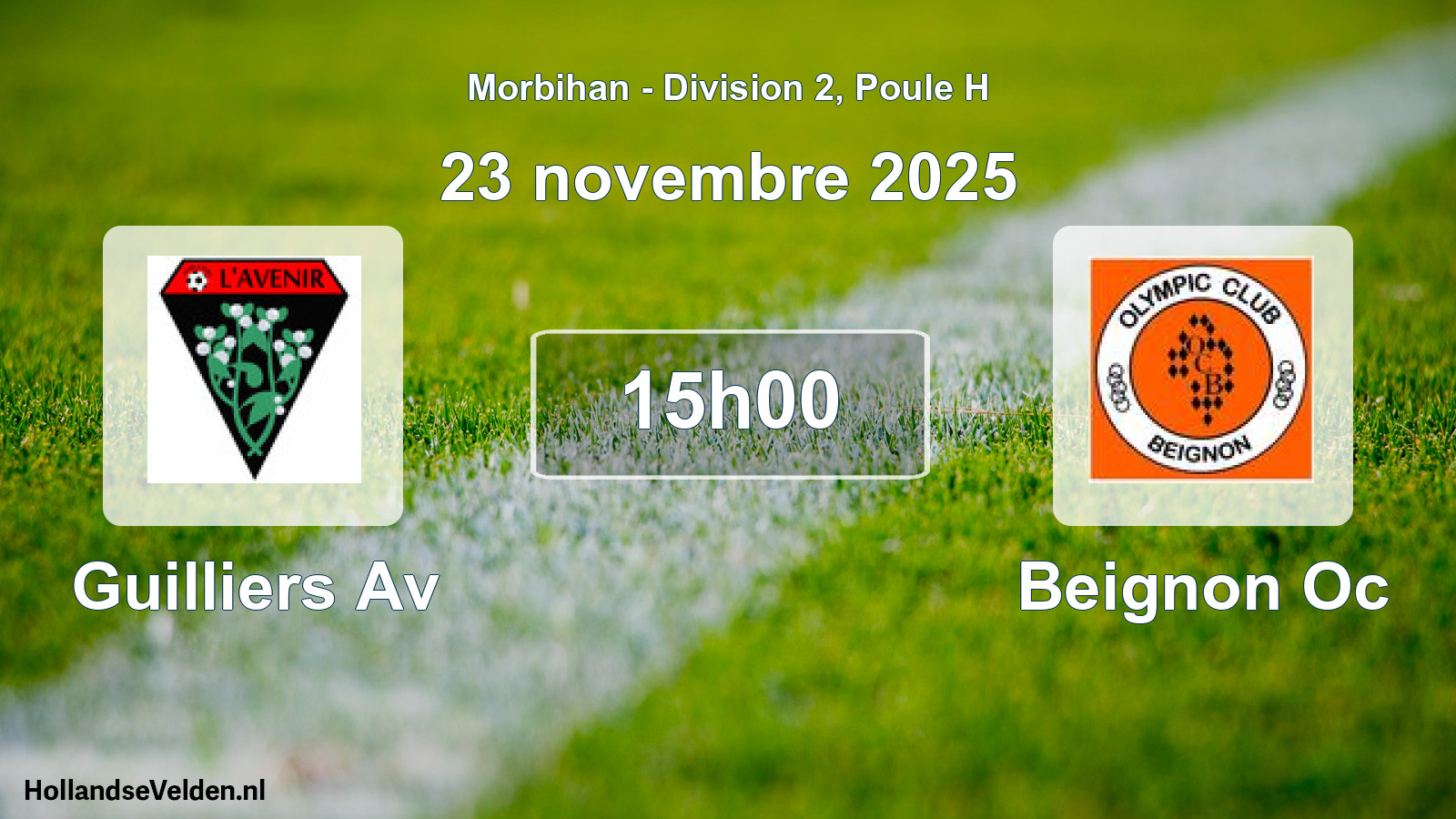 Scheduled Match: Guilliers Av - Beignon Oc (23 November 2025)