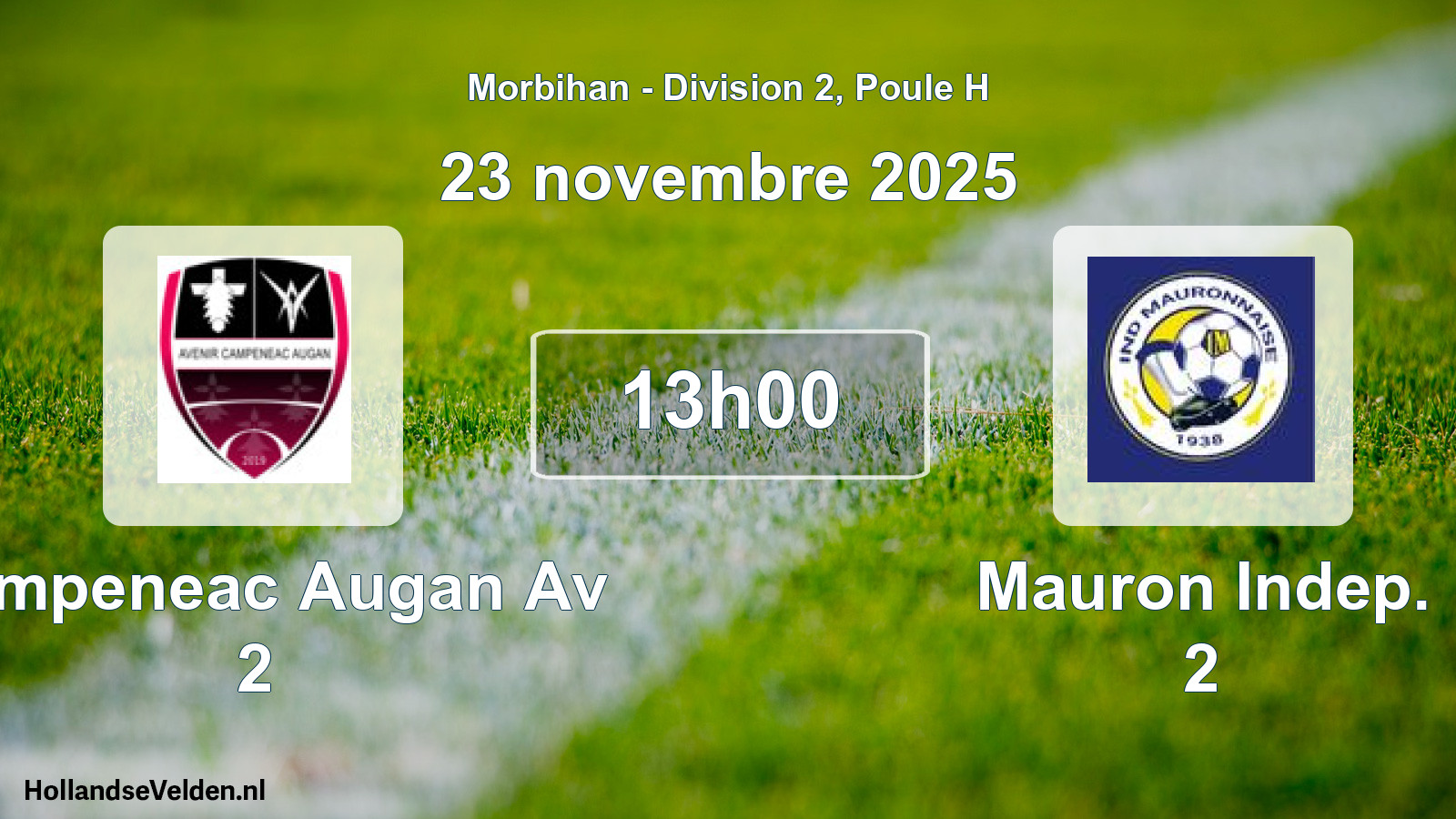 Geplande wedstrijd: Campeneac Augan Av 2 - Mauron Indep. 2 (23 november 2025)