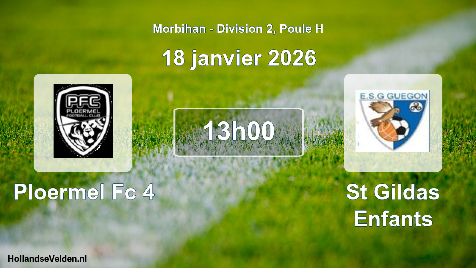 Scheduled Match: Ploermel Fc 4 - St Gildas Enfants (18 January 2026)