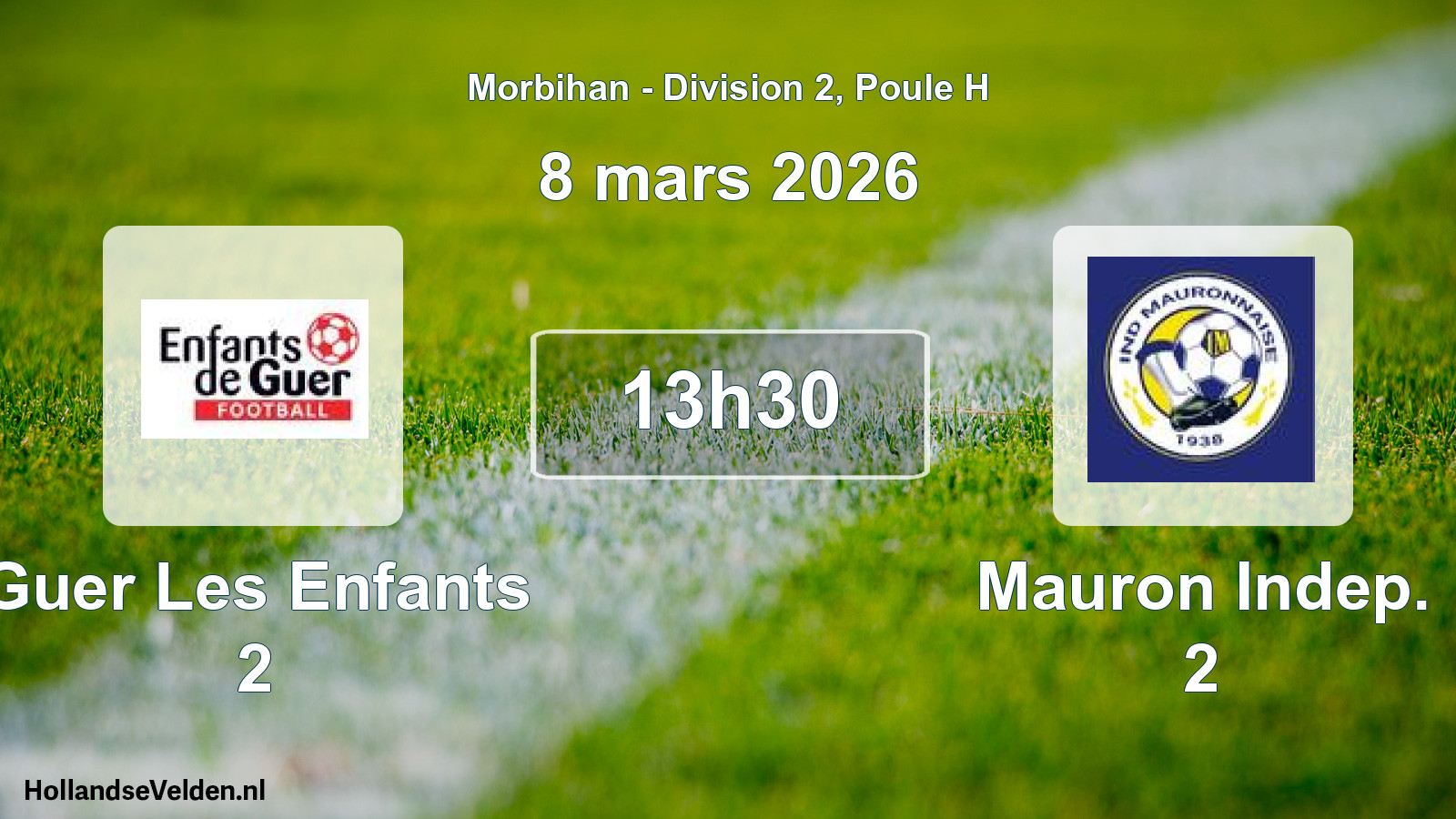 Geplande wedstrijd: Guer Les Enfants 2 - Mauron Indep. 2 (8 mars 2026)