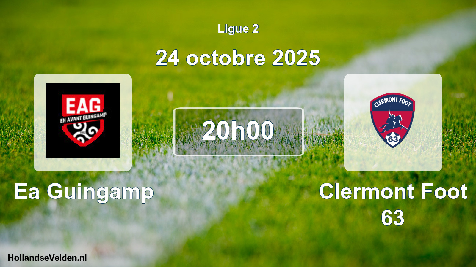 Geplande wedstrijd: Ea Guingamp - Clermont Foot 63 (24 octobre 2025)