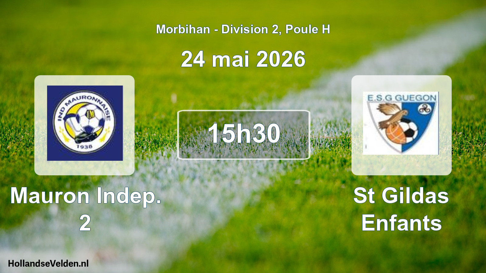 Geplande wedstrijd: Mauron Indep. 2 - St Gildas Enfants (24 mei 2026)