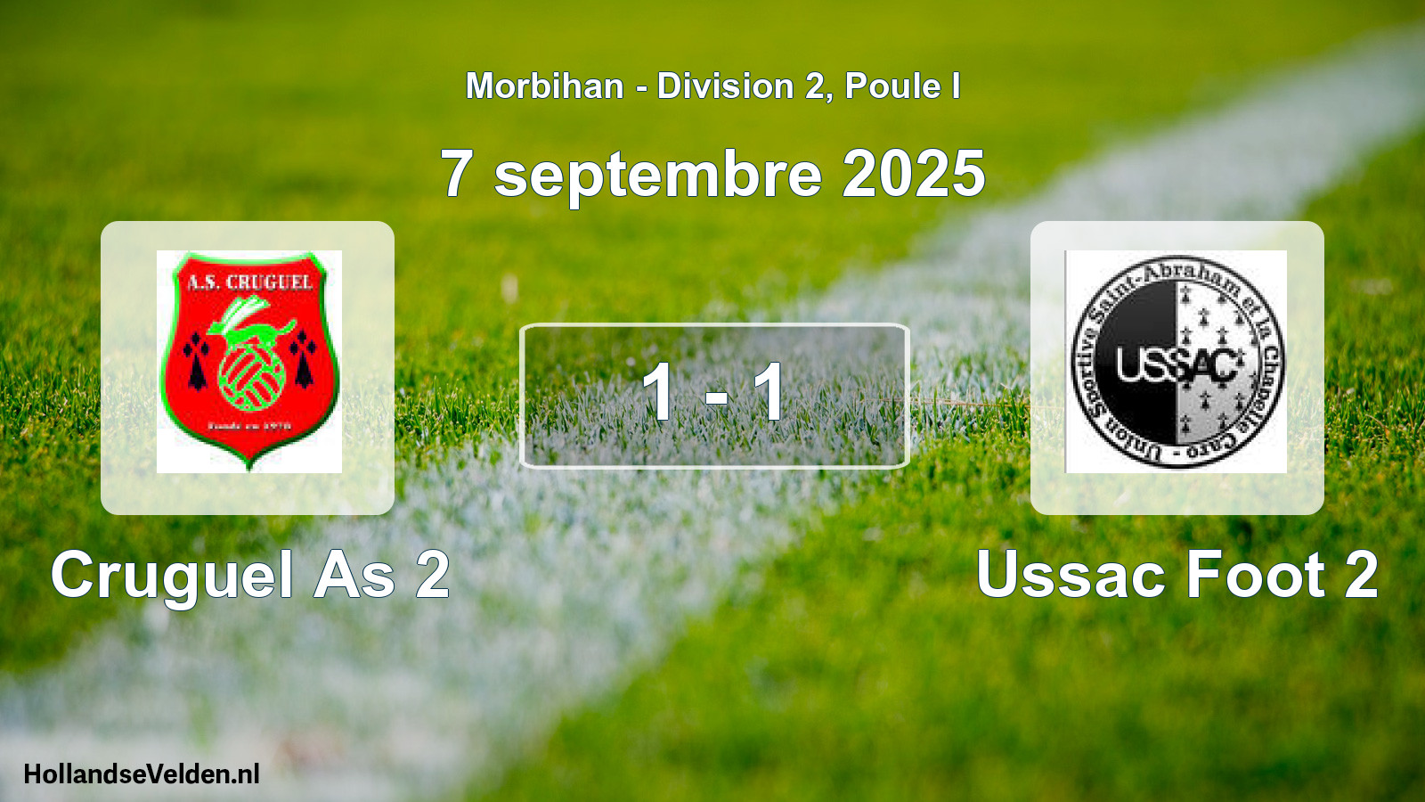 Gespeelde wedstrijd: Cruguel As 2 - Ussac Foot 2 1 - 1 (7 septembre 2025)