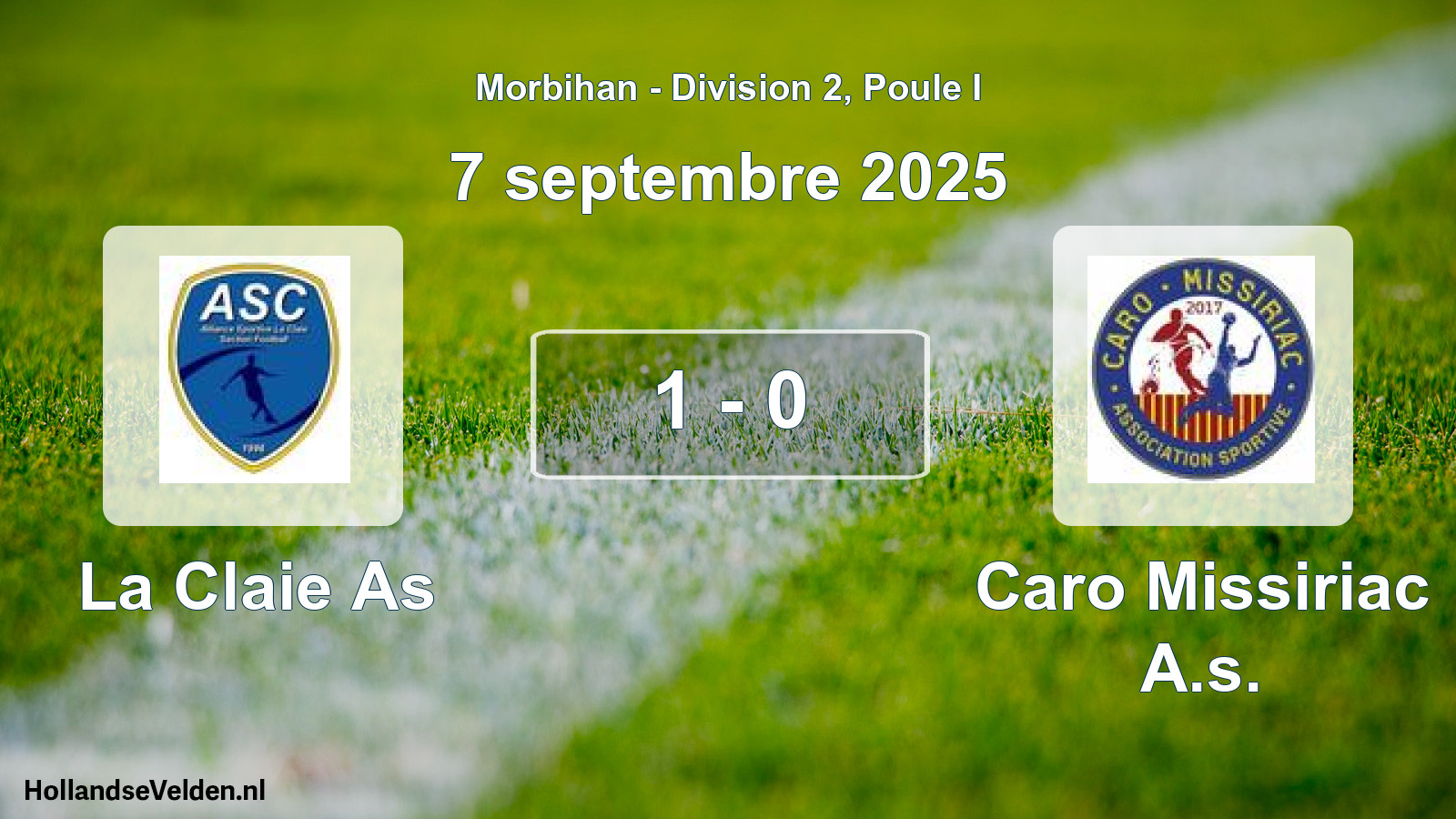 Gespeelde wedstrijd: La Claie As - Caro Missiriac A.s. 1 - 0 (7 september 2025)