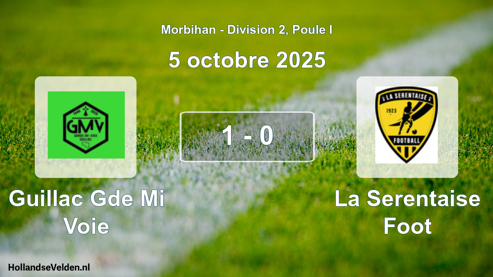 Gespeelde wedstrijd: Guillac Gde Mi Voie - La Serentaise Foot 1 - 0 (5 oktober 2025)