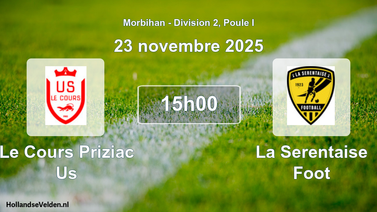 Geplande wedstrijd: Le Cours Priziac Us - La Serentaise Foot (23 november 2025)