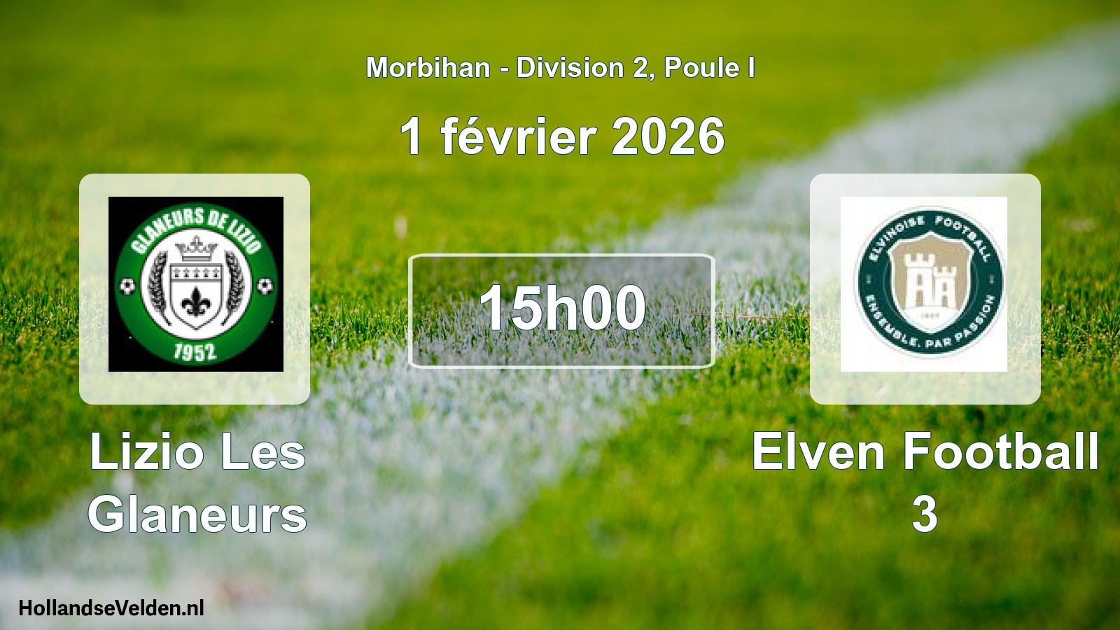 Geplande wedstrijd: Lizio Les Glaneurs - Elven Football 3 (1 februari 2026)
