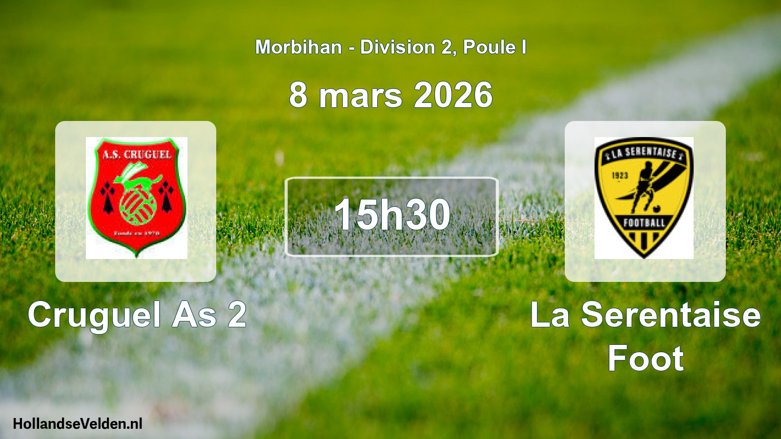 Geplande wedstrijd: Cruguel As 2 - La Serentaise Foot (8 mars 2026)