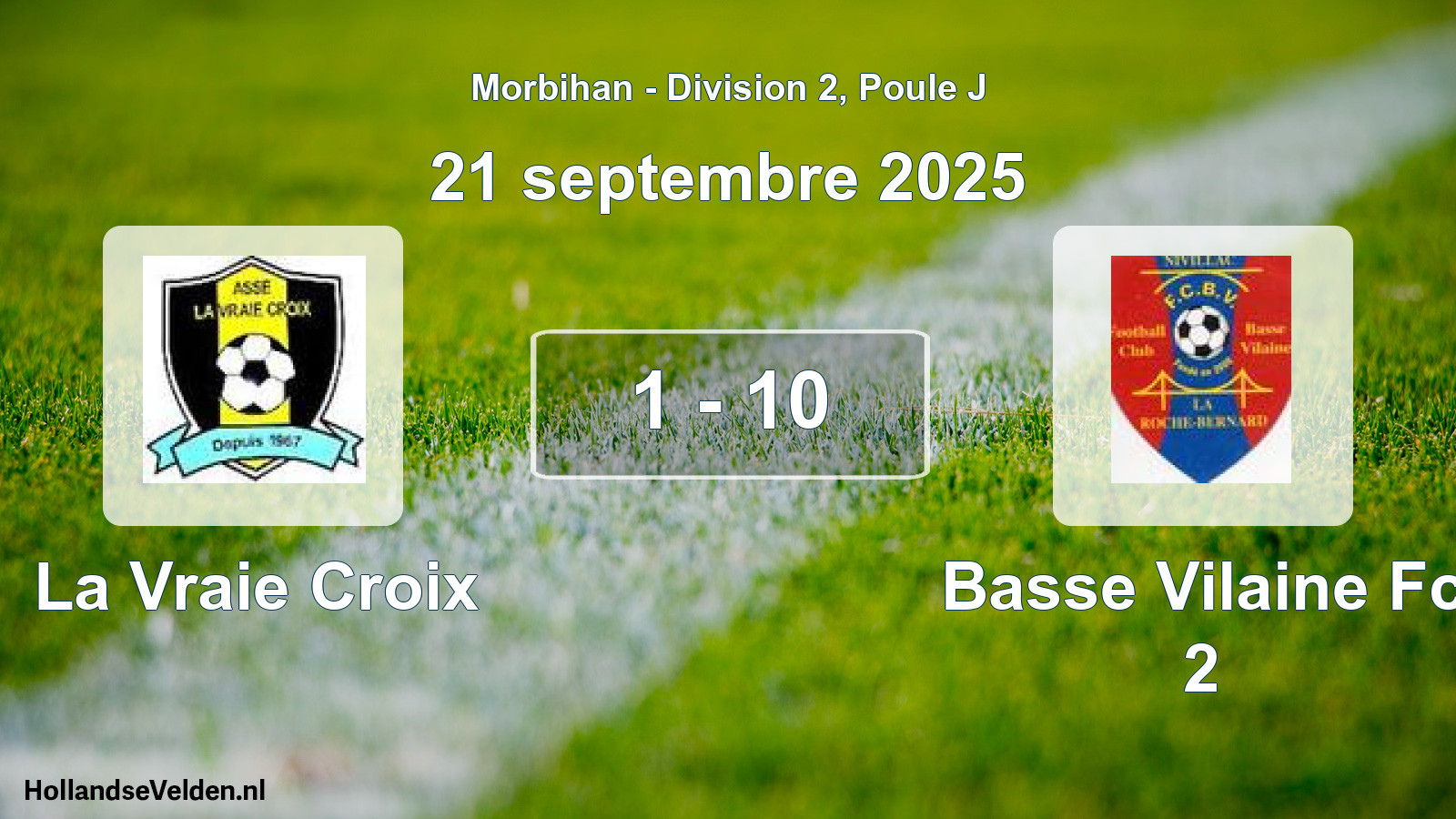Total number of matches played: La Vraie Croix - Basse Vilaine Fc 2 1 - 10 (21 September 2025)