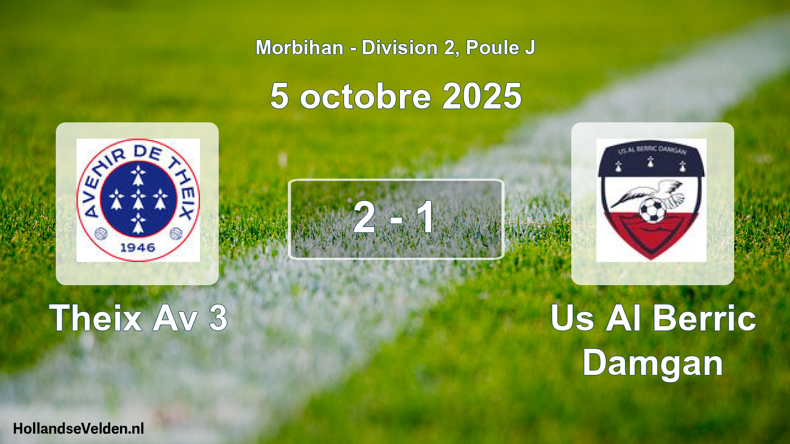 Gespeelde wedstrijd: Theix Av 3 - Us Al Berric Damgan 2 - 1 (5 octobre 2025)