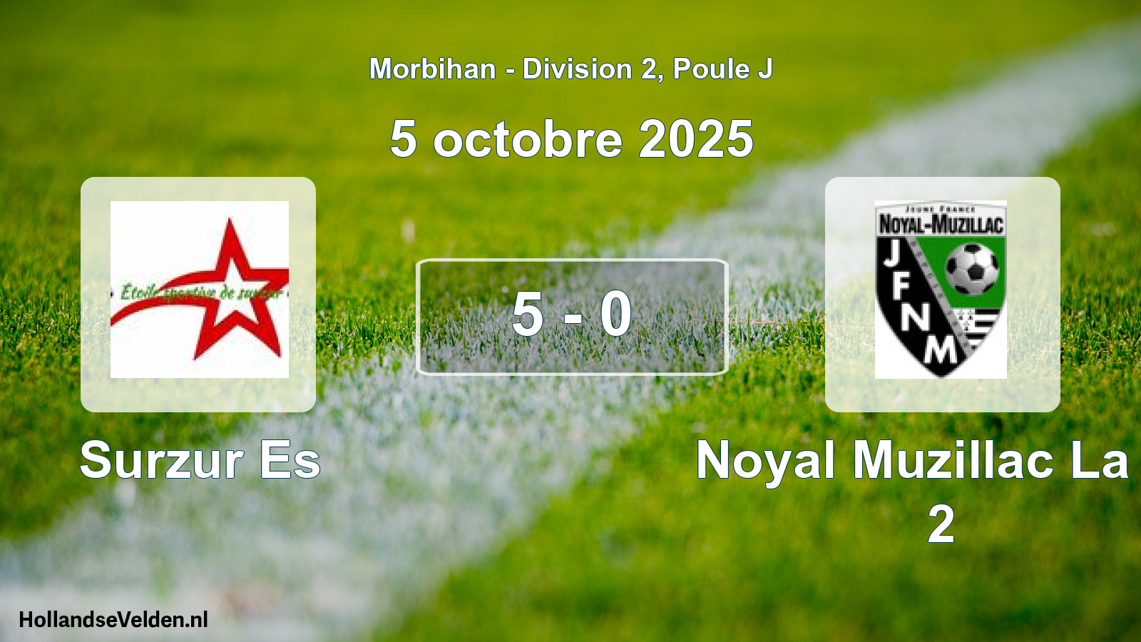 Total number of matches played: Surzur Es - Noyal Muzillac La Jf 2 5 - 0 (5 October 2025)