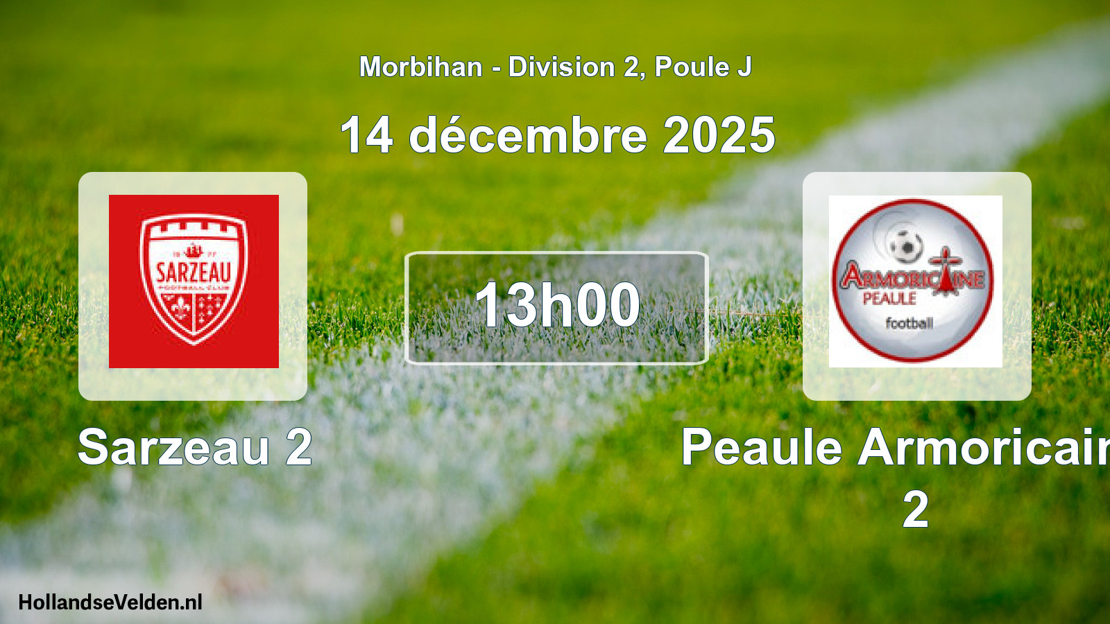 Geplande wedstrijd: Sarzeau 2 - Peaule Armoricaine 2 (14 décembre 2025)