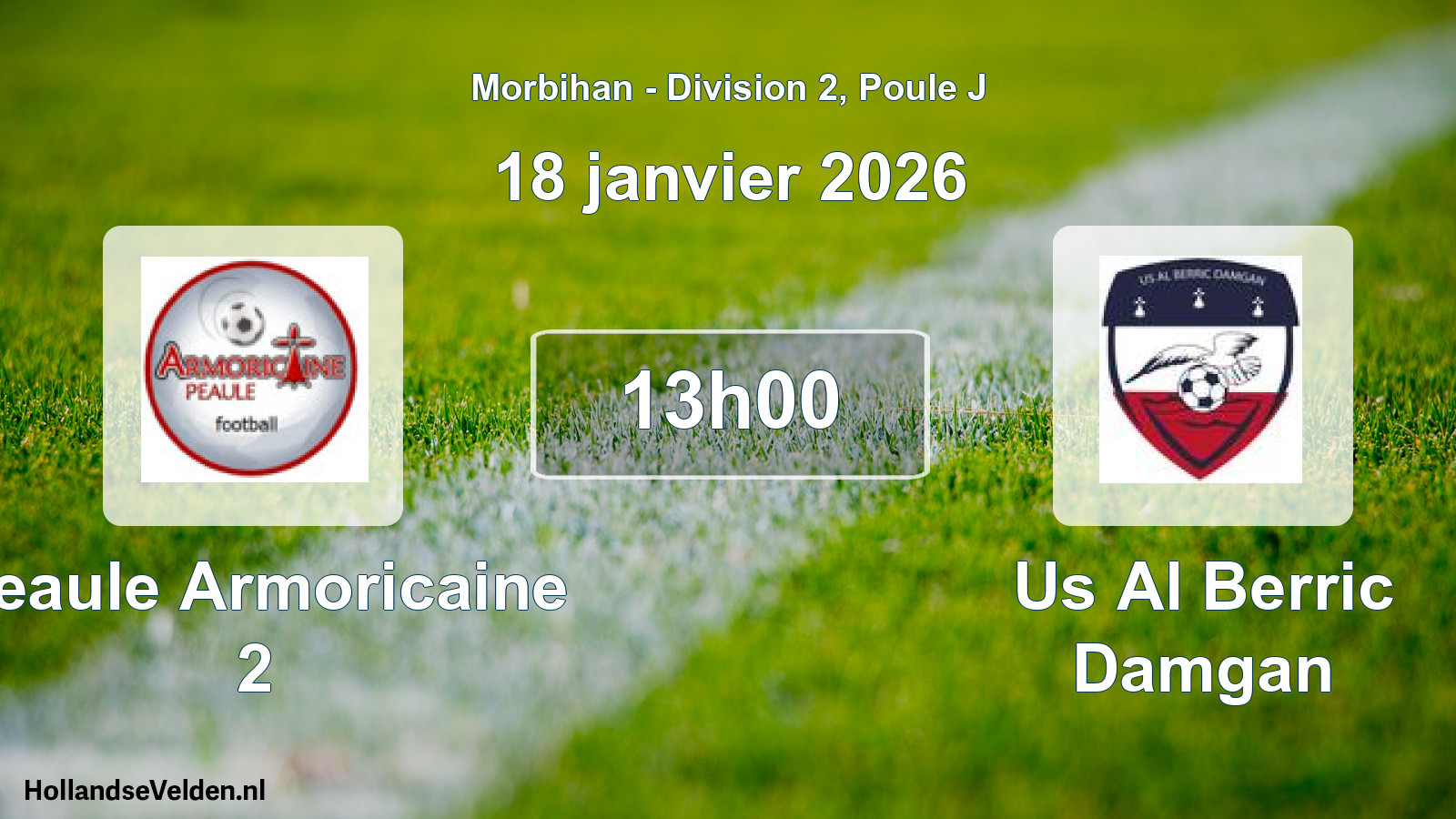 Scheduled Match: Peaule Armoricaine 2 - Us Al Berric Damgan (18 January 2026)