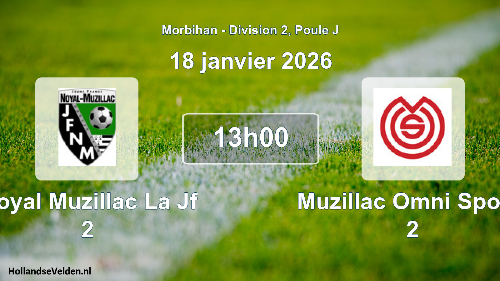 Scheduled Match: Noyal Muzillac La Jf 2 - Muzillac Omni Sports 2 (18 January 2026)
