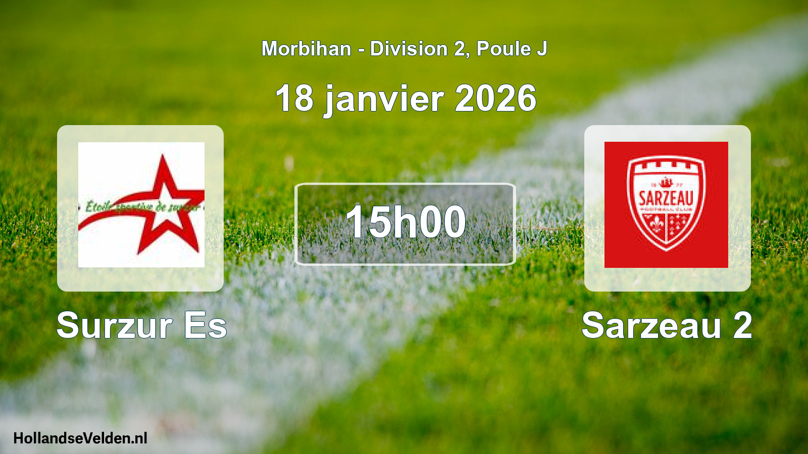 Scheduled Match: Surzur Es - Sarzeau 2 (18 January 2026)