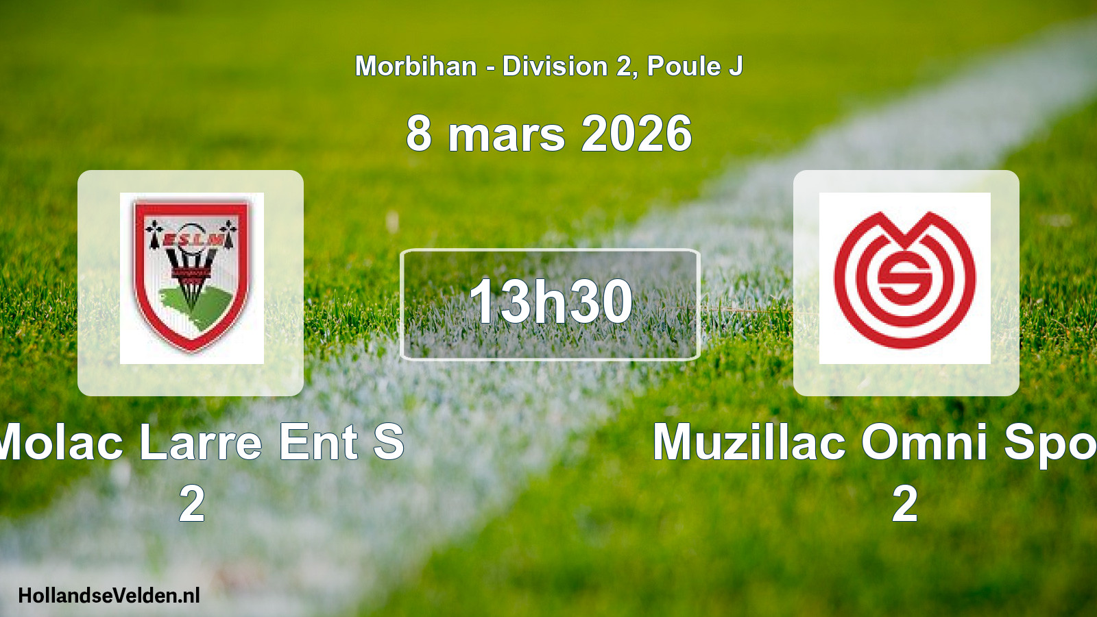 Geplande wedstrijd: Molac Larre Ent S 2 - Muzillac Omni Sports 2 (8 mars 2026)