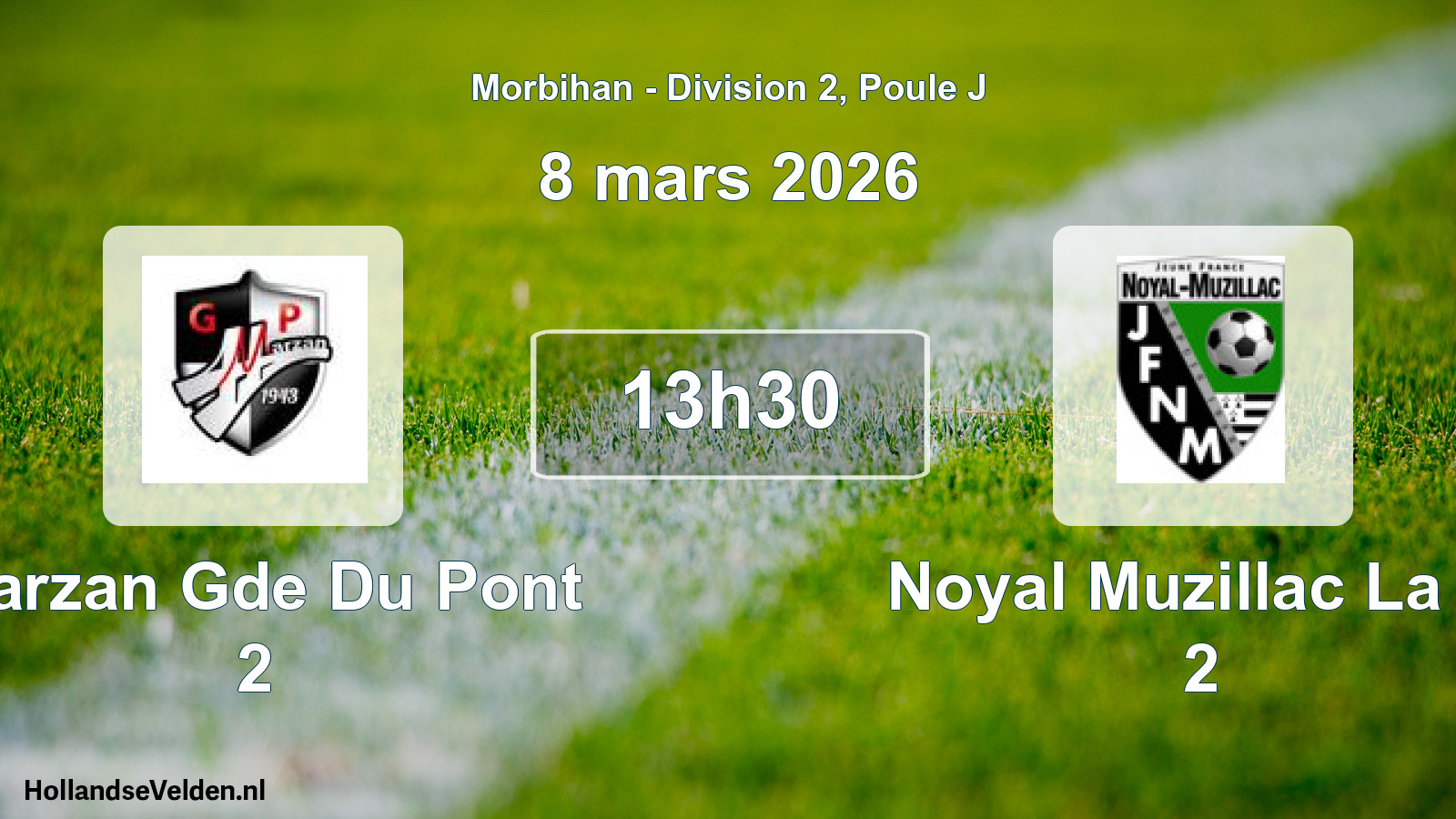 Scheduled Match: Marzan Gde Du Pont 2 - Noyal Muzillac La Jf 2 (8 March 2026)