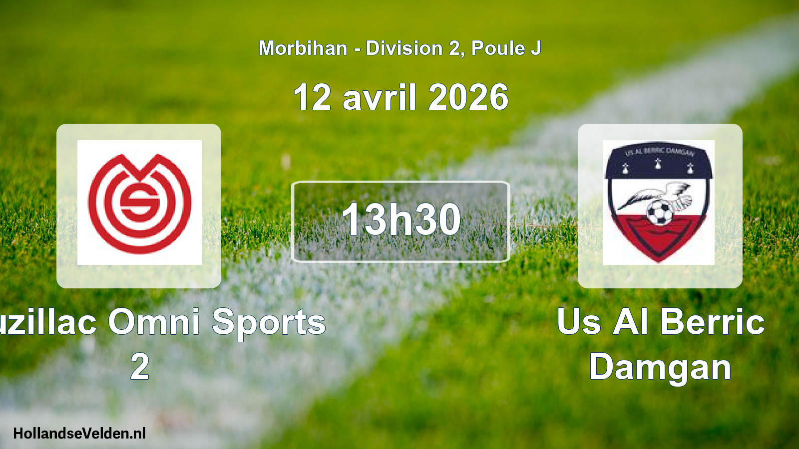 Geplande wedstrijd: Muzillac Omni Sports 2 - Us Al Berric Damgan (12 avril 2026)