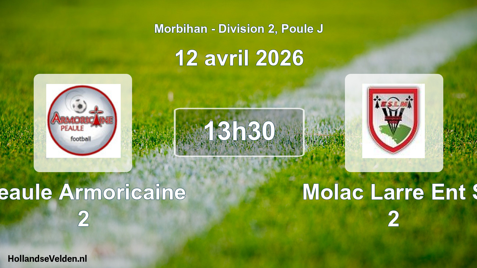 Geplande wedstrijd: Peaule Armoricaine 2 - Molac Larre Ent S 2 (12 avril 2026)