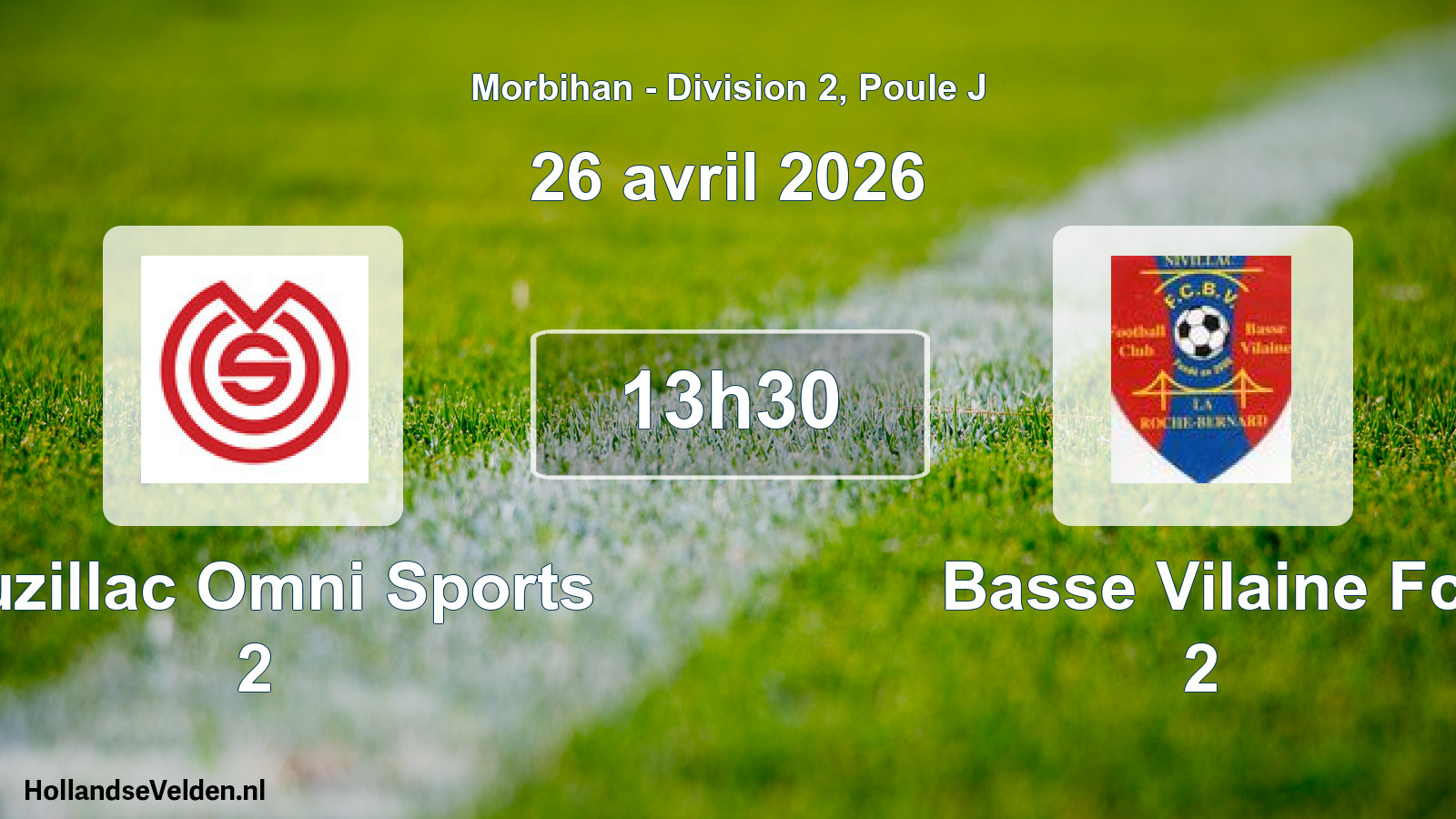 Scheduled Match: Muzillac Omni Sports 2 - Basse Vilaine Fc 2 (26 April 2026)