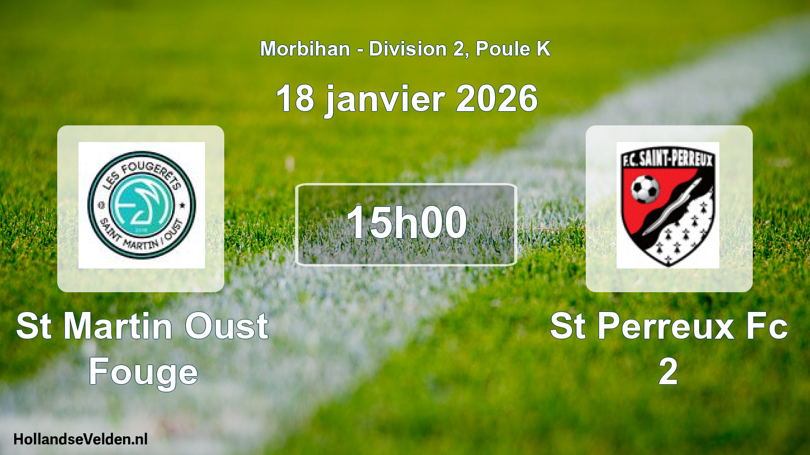 Geplande wedstrijd: St Martin Oust Fouge - St Perreux Fc 2 (18 janvier 2026)