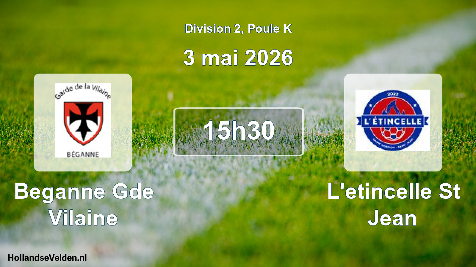 Match programmé: Beganne Gde Vilaine - L'etincelle St Jean (3 mai 2026)