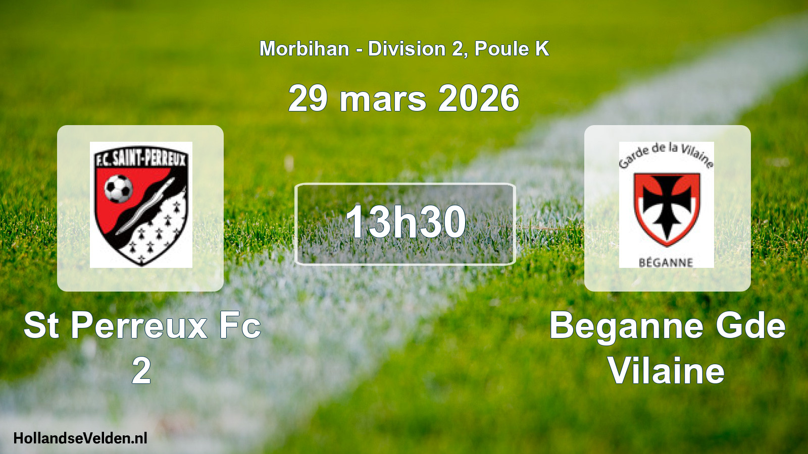 Scheduled Match: St Perreux Fc 2 - Beganne Gde Vilaine (29 March 2026)