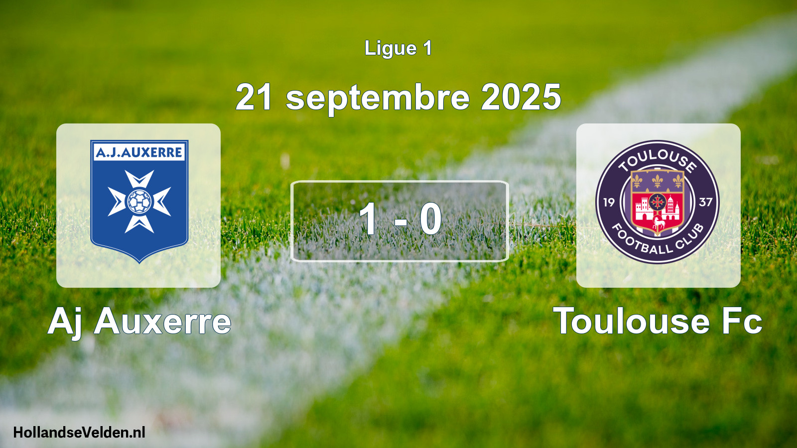 Gespeelde wedstrijd: Aj Auxerre - Toulouse Fc 1 - 0 (21 september 2025)