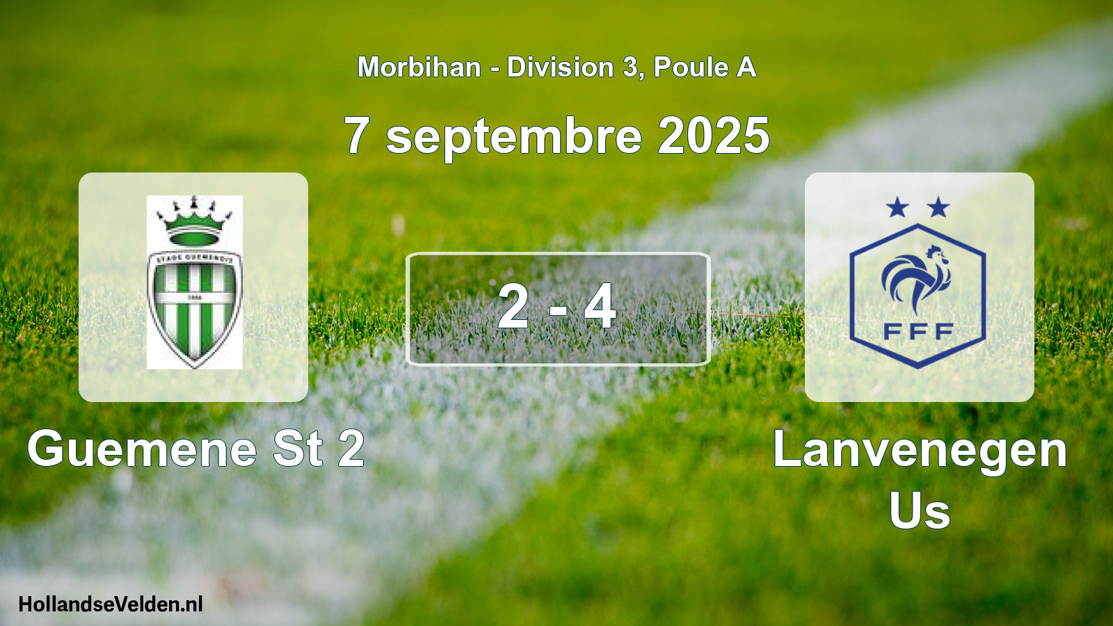 Gespeelde wedstrijd: Guemene St 2 - Lanvenegen Us 2 - 4 (7 septembre 2025)