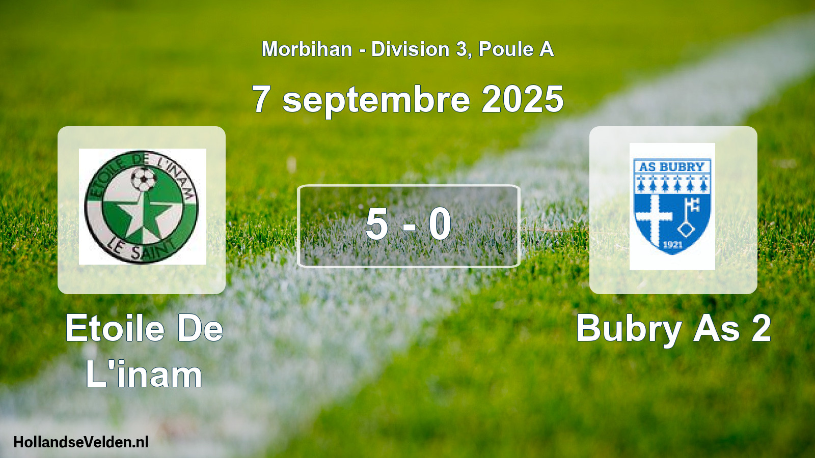 Total number of matches played: Etoile De L'inam - Bubry As 2 5 - 0 (7 September 2025)